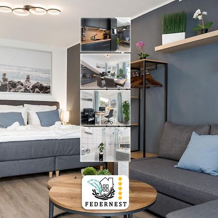 Federnest - Luxus-Studio - Kingsize Boxspringbett - Home-Office Mit Monitor Und Drucker - 11 Min Hbf Duisburg Luaran gambar