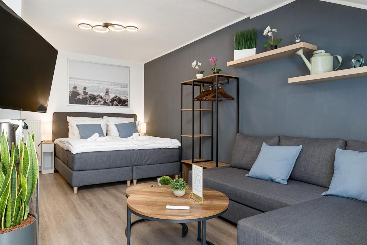 Federnest - Luxus-Studio - Kingsize Boxspringbett - Home-Office Mit Monitor Und Drucker - 11 Min Hbf Duisburg Luaran gambar